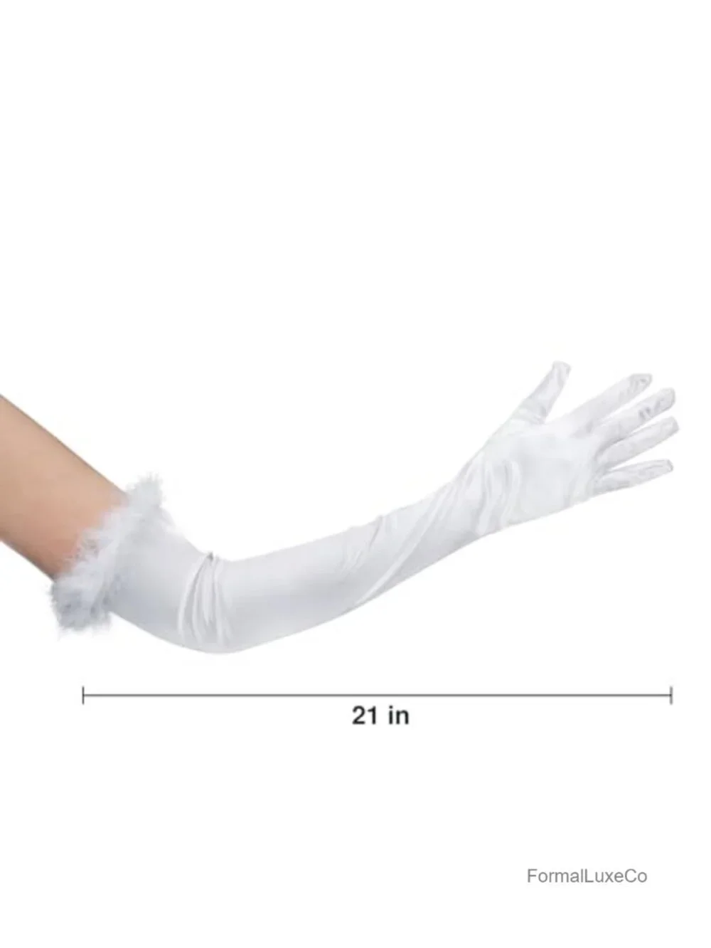Long Satin Opera Gloves with Feather Trim 1920s Bridal Wedding